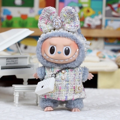 Низкий MOQ Ткань для куклы Labubu Свитера Игрушечная ткань Красочный набор костюма Labubu Мультфильм Платье